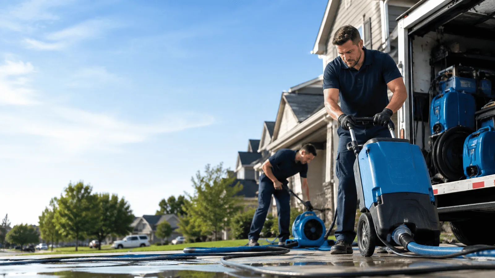 Flood Damage Cleanup being performed in East Lansing, MI